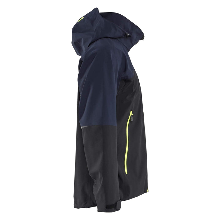 Blaklader 49801916 STRIKER Waterproof Stretch Shell Jacket Dark Navy Blue/Hi-Vis Yellow Right #colour_dark-navy-blue-hi-vis-yellow