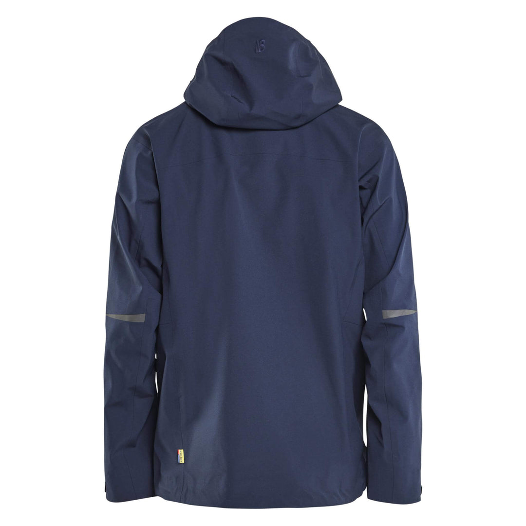 Blaklader 49801916 STRIKER Waterproof Stretch Shell Jacket Dark Navy Blue Rear #colour_dark-navy-blue