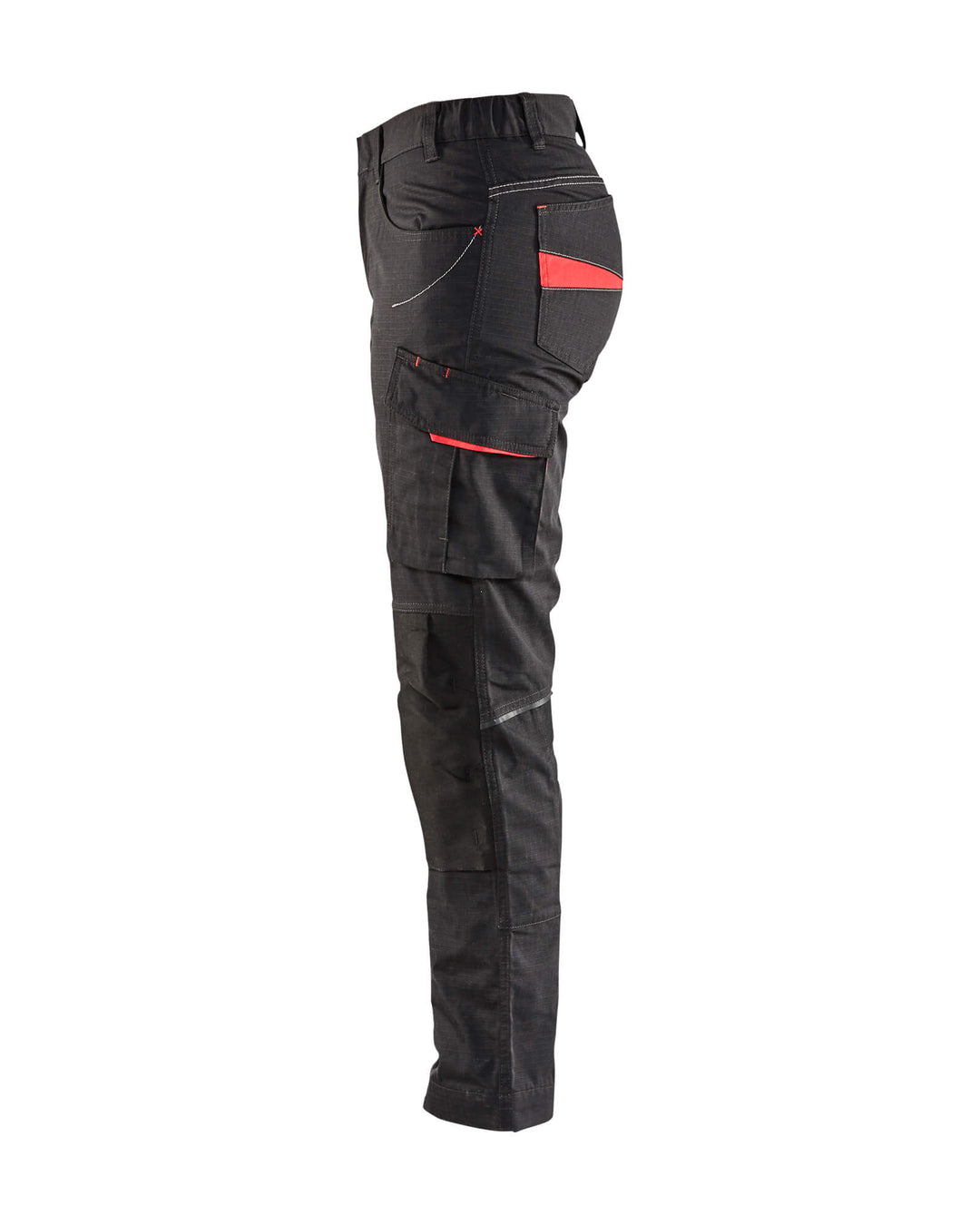 Blaklader 71951330 Service Trousers Stretch Black/Red Left #colour_black-red