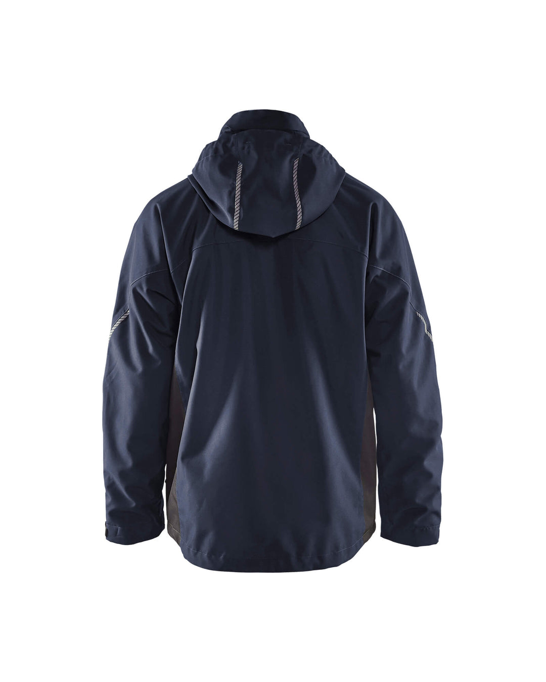 Blaklader 47901977 Shell Jacket Waterproof Windproof Dark Navy Blue/Black Rear #colour_dark-navy-blue-black