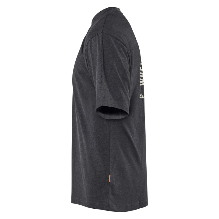 Blaklader 94271025 Snake Loose Fit Polycotton T-Shirt Black Melange Left #colour_black-melange