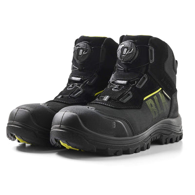 Blaklader 24780000 Storm Waterproof Cold Insulated Composite S3 Safety Boot Black/Hi-Vis Yellow Rear #colour_black-hi-vis-yellow