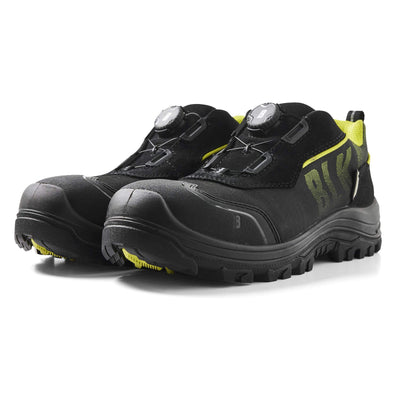 Blaklader 24770000 Storm Waterproof S3 Composite Safety Shoes Black/Hi-Vis Yellow Rear #colour_black-hi-vis-yellow