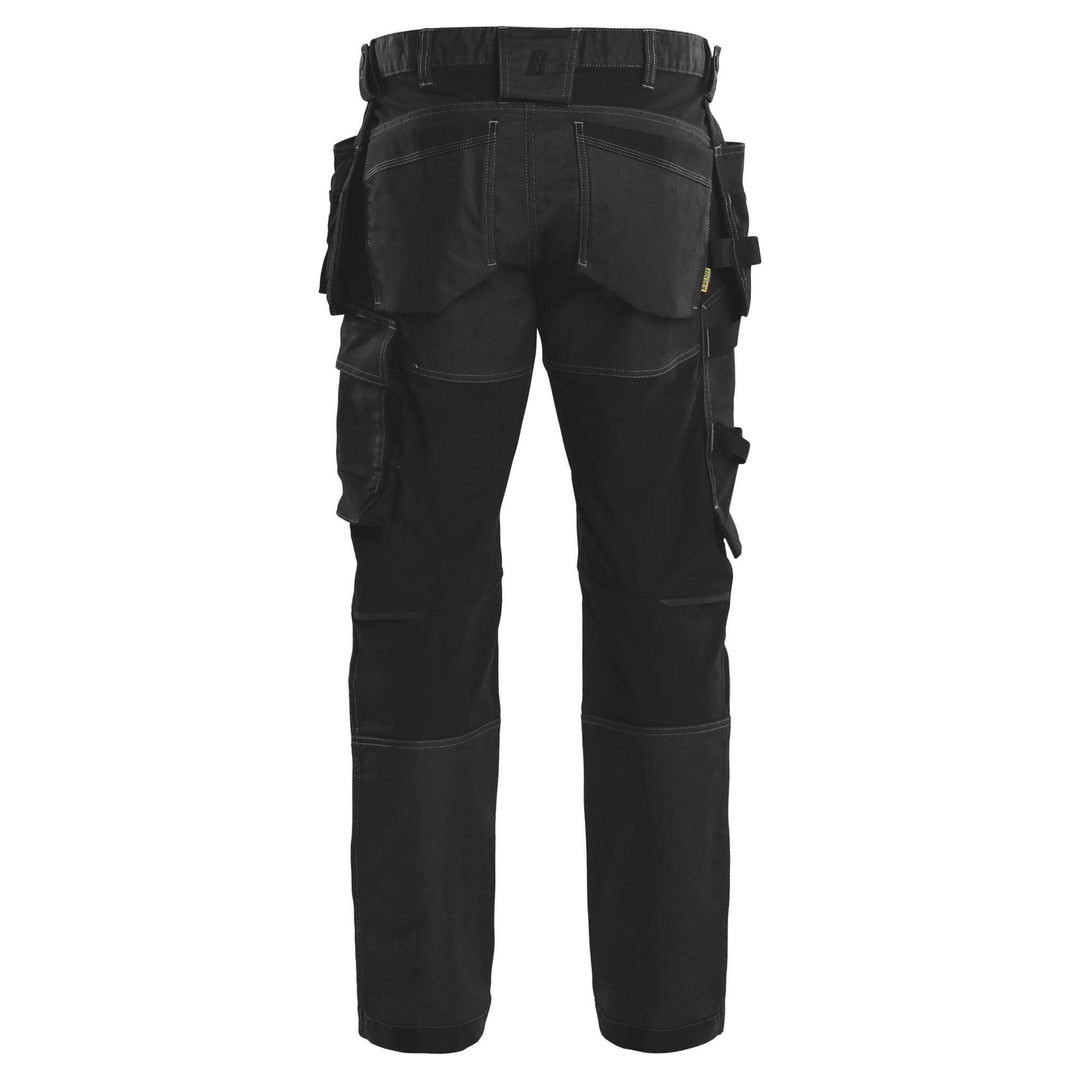 Blaklader 17501141 Stretch Denim Craftsman Trousers Black Rear #colour_black