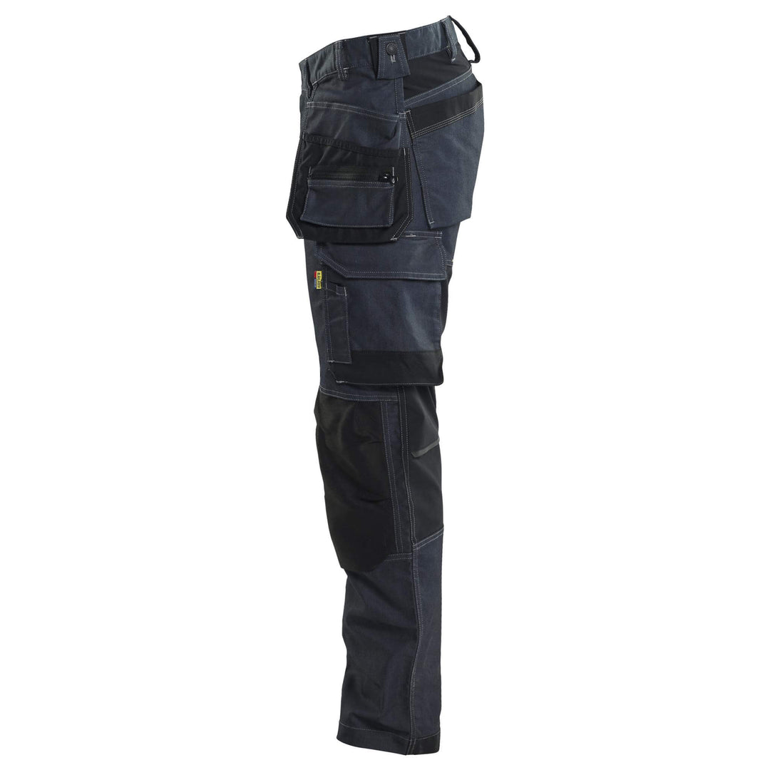 Blaklader 17501141 Stretch Denim Craftsman Trousers Navy Blue/Black Left #colour_navy-blue-black