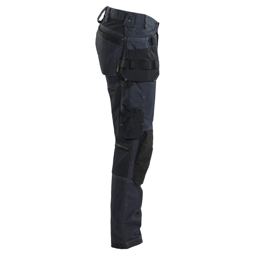 Blaklader 17501141 Stretch Denim Craftsman Trousers Navy Blue/Black Right #colour_navy-blue-black
