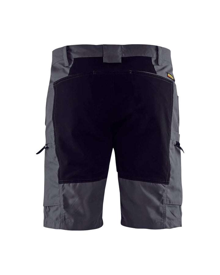 Blaklader 14491845 Stretch Service Shorts Mid Grey/Black Rear #colour_mid-grey-black