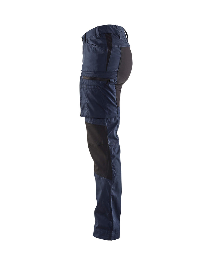 Blaklader 71591845 Stretch Service Trousers Dark Navy Blue/Black Left #colour_dark-navy-blue-black