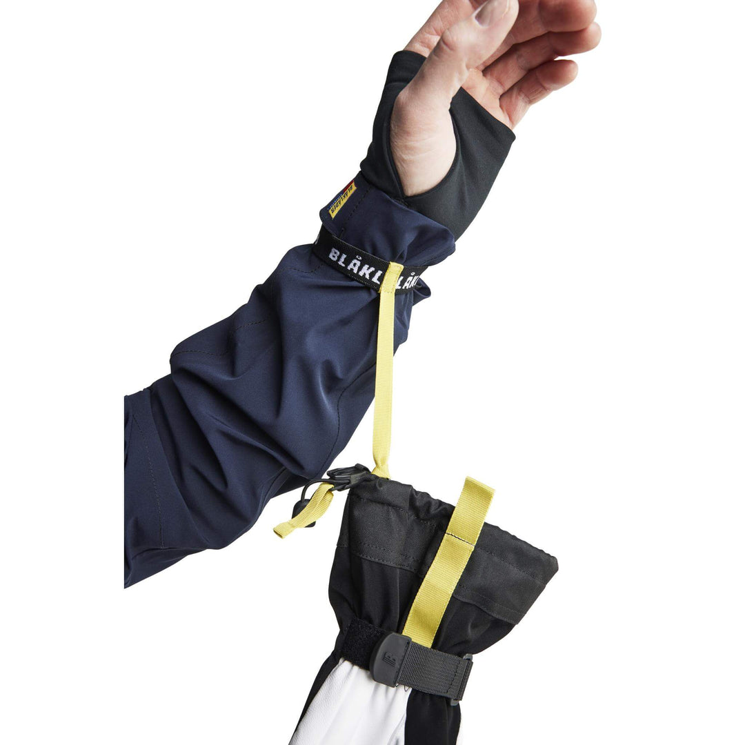 Blaklader 28131417 Supreme Warm Lined Goat Leather Waterproof Winter Gloves Black/White Detail 2 #colour_black-white