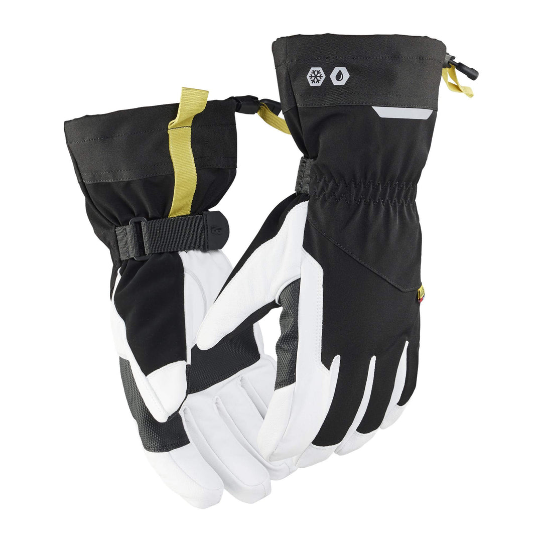 Blaklader 28131417 Supreme Warm Lined Goat Leather Waterproof Winter Gloves Black/White Main #colour_black-white