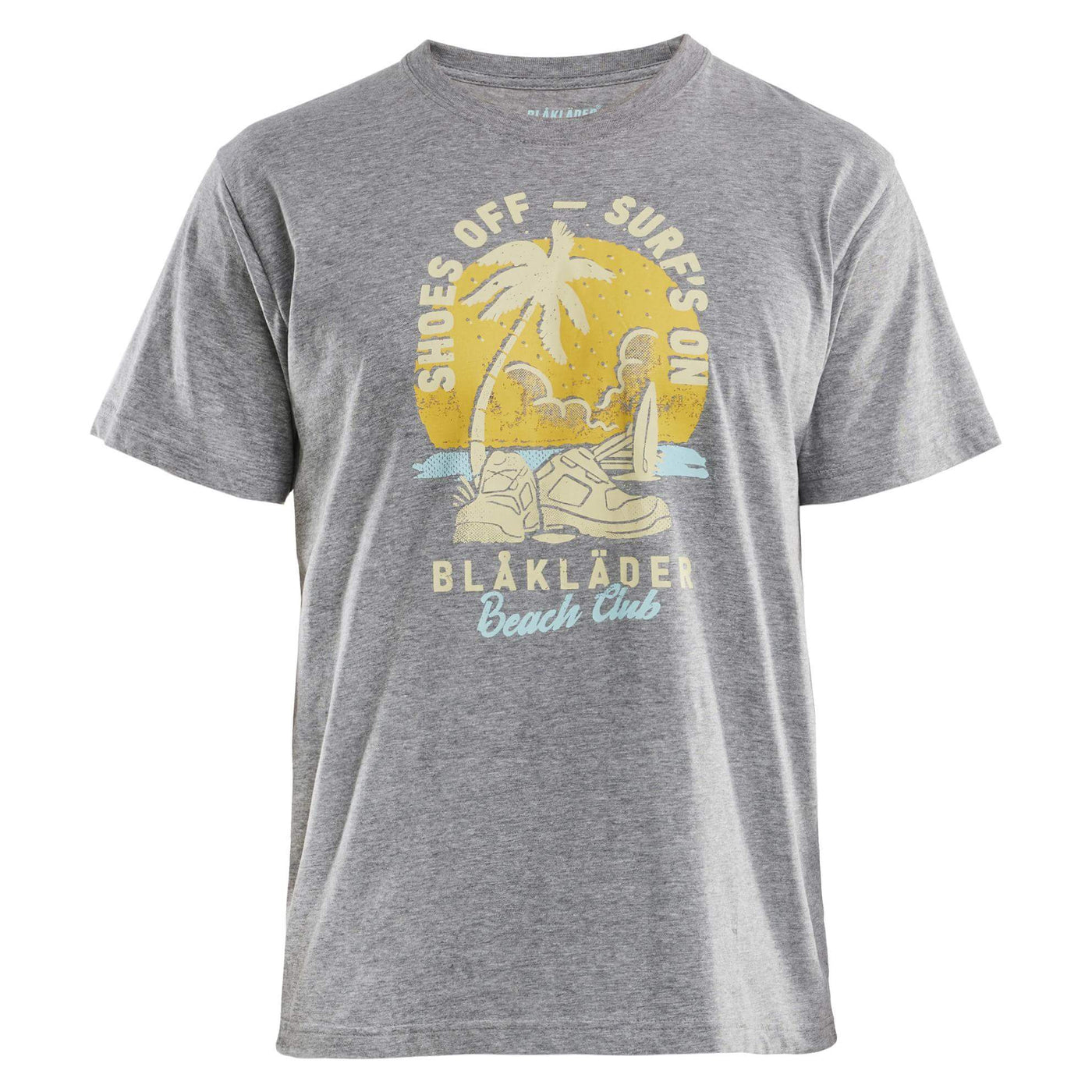 Blaklader 94181043 T-Shirt Blaklader Beach Club Print Grey Melange Main #colour_grey-melange