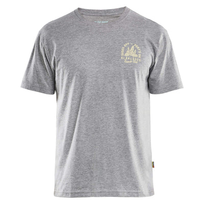 Blaklader 94191043 T-Shirt Blaklader Beach Club Print Grey Melange Main #colour_grey-melange