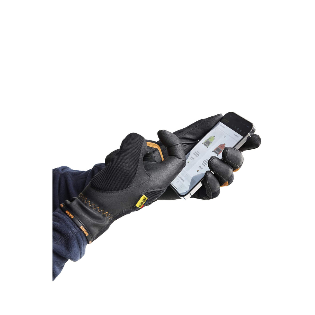 Blaklader 28601418 Touchscreen Precision Glove Supreme Strong Black/Rust Detail 1 #colour_black-rust