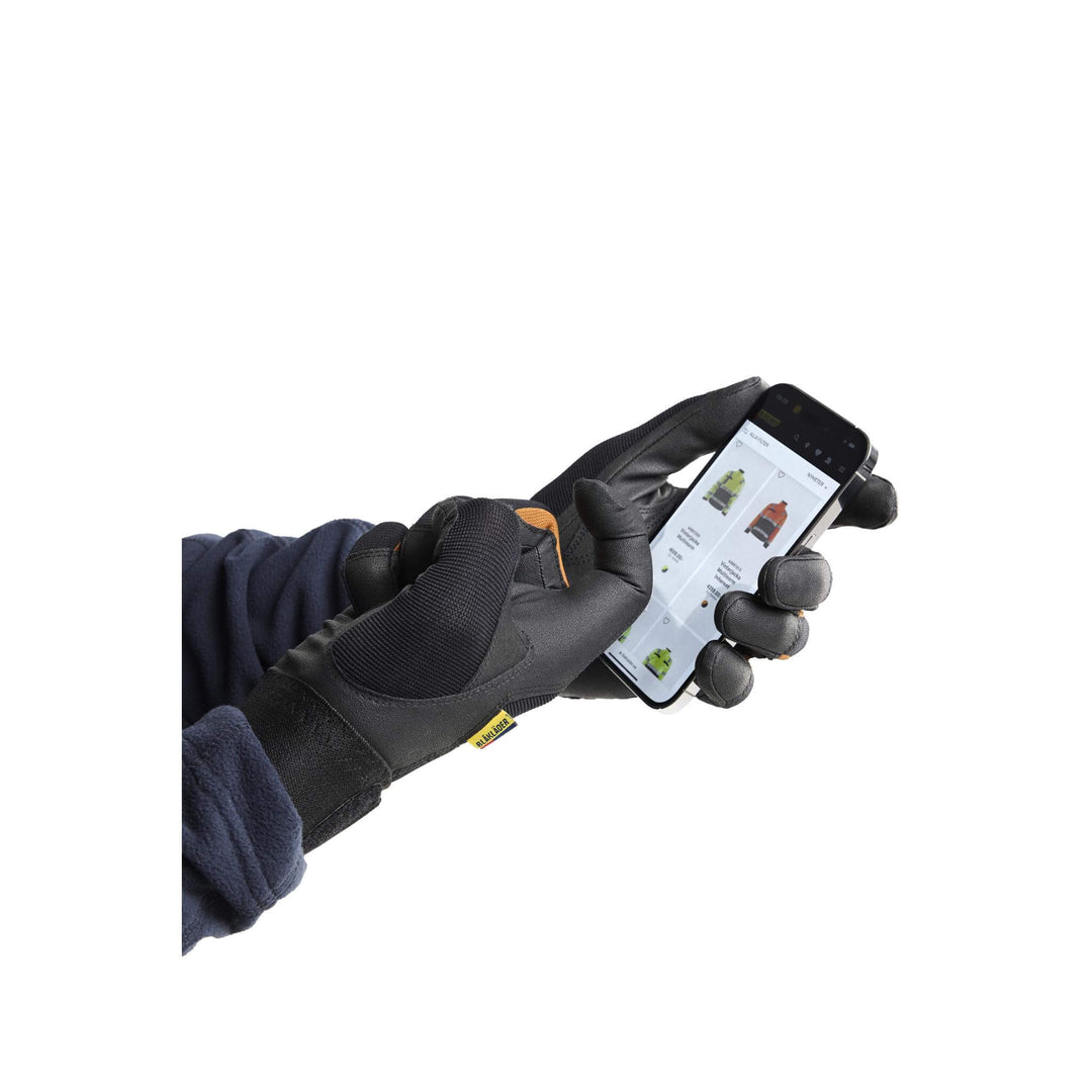 Blaklader 28621418 Touchscreen Precision Glove Supreme Strong Black/Rust Detail 1 #colour_black-rust