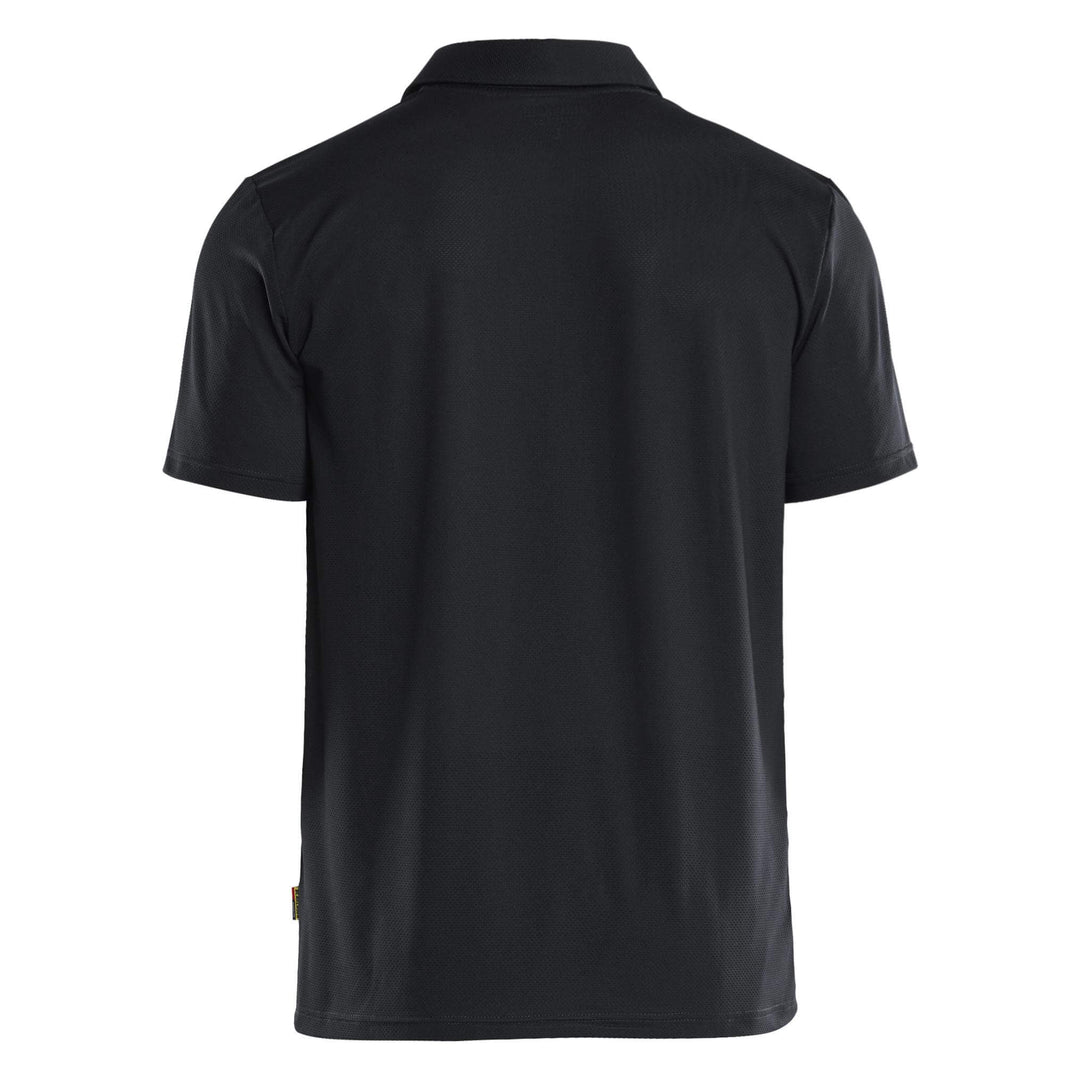 Blaklader 34161126 UV-protect Lightweight Function Polo Shirt Black Rear #colour_black
