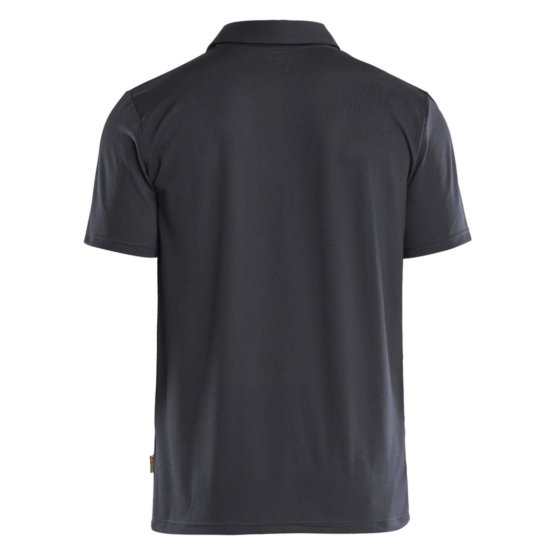 Blaklader 34161126 UV-protect Lightweight Function Polo Shirt Mid Grey Rear #colour_mid-grey