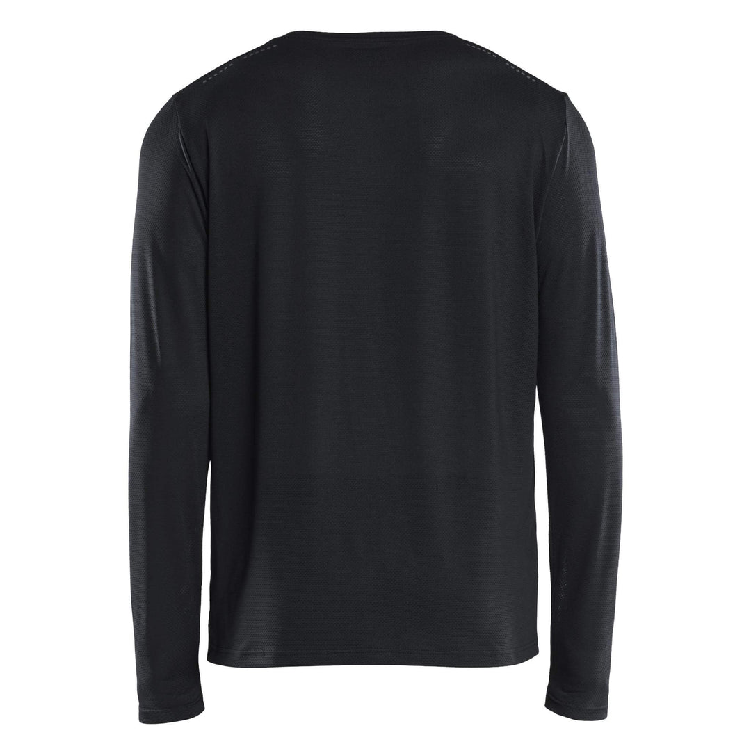 Blaklader 34231126 UV-protect Lightweight Long-Sleeved Function T-Shirt Black Rear #colour_black