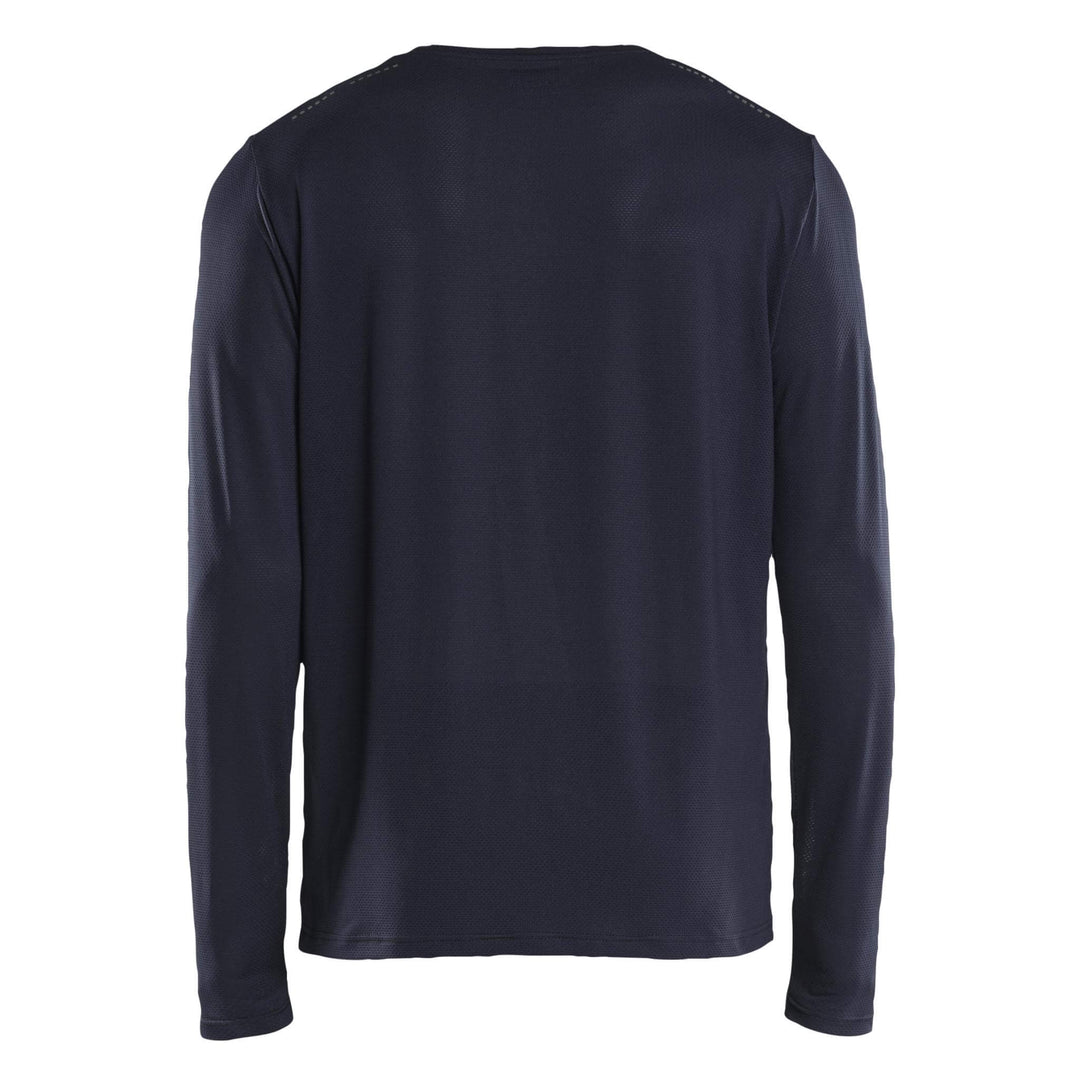 Blaklader 34231126 UV-protect Lightweight Long-Sleeved Function T-Shirt Dark Navy Blue Rear #colour_dark-navy-blue