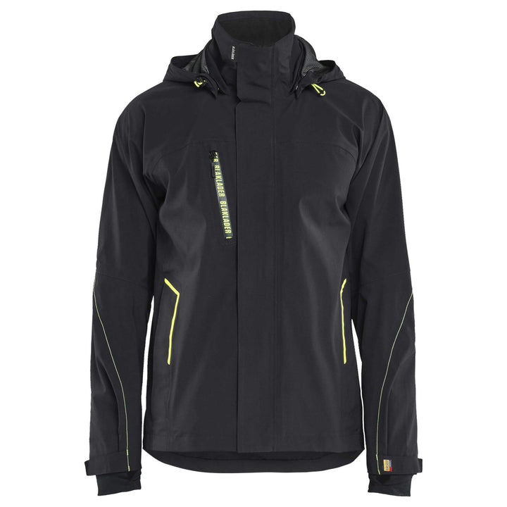 Blaklader 44831917 Waterproof Breathable Stretch Shell Jacket Black/Hi-Vis Yellow Main #colour_black-hi-vis-yellow