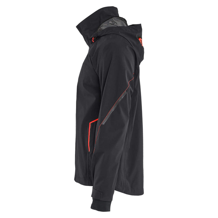 Blaklader 44831917 Waterproof Breathable Stretch Shell Jacket Black/Red Left #colour_black-red