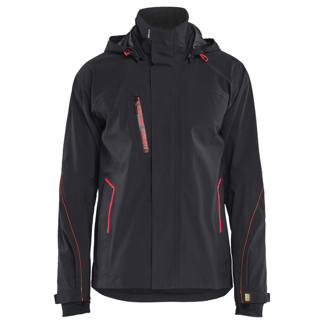 Blaklader 44831917 Waterproof Breathable Stretch Shell Jacket Black/Red Main #colour_black-red