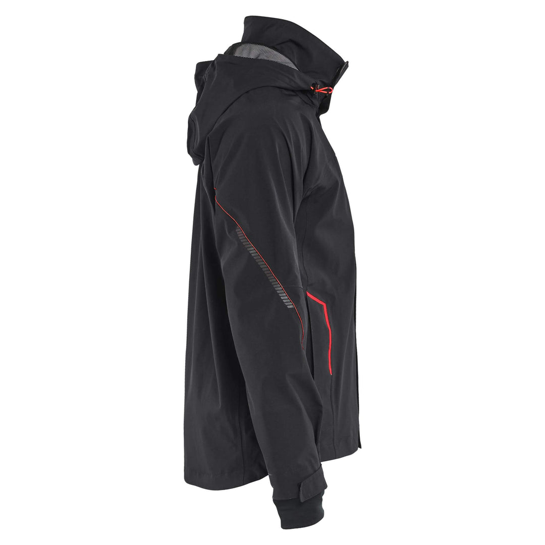 Blaklader 44831917 Waterproof Breathable Stretch Shell Jacket Black/Red Right #colour_black-red