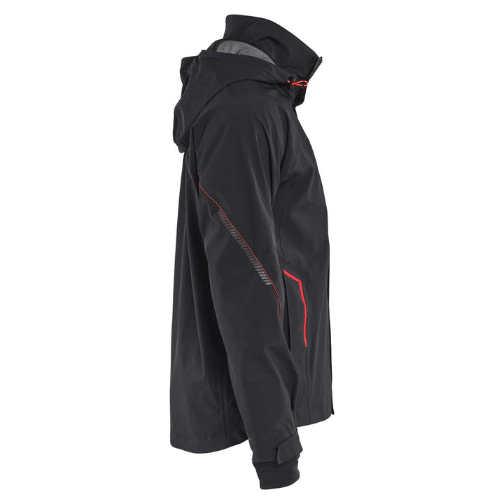 Blaklader 44831917 Waterproof Breathable Stretch Shell Jacket Black/Red Right #colour_black-red