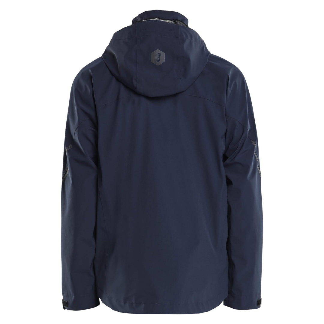 Blaklader 44831917 Waterproof Breathable Stretch Shell Jacket Dark Navy Blue/Black Rear #colour_dark-navy-blue-black