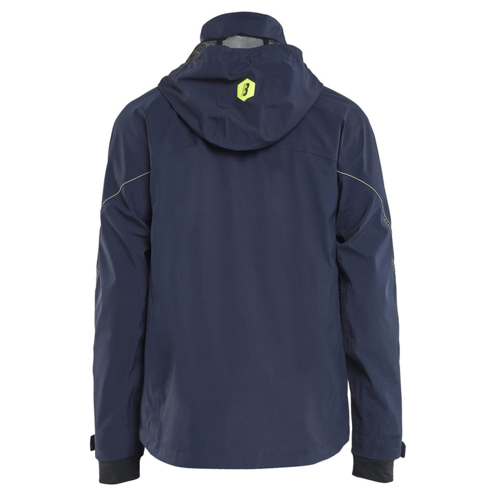 Blaklader 44831917 Waterproof Breathable Stretch Shell Jacket Dark Navy Blue/Hi-Vis Yellow Rear #colour_dark-navy-blue-hi-vis-yellow