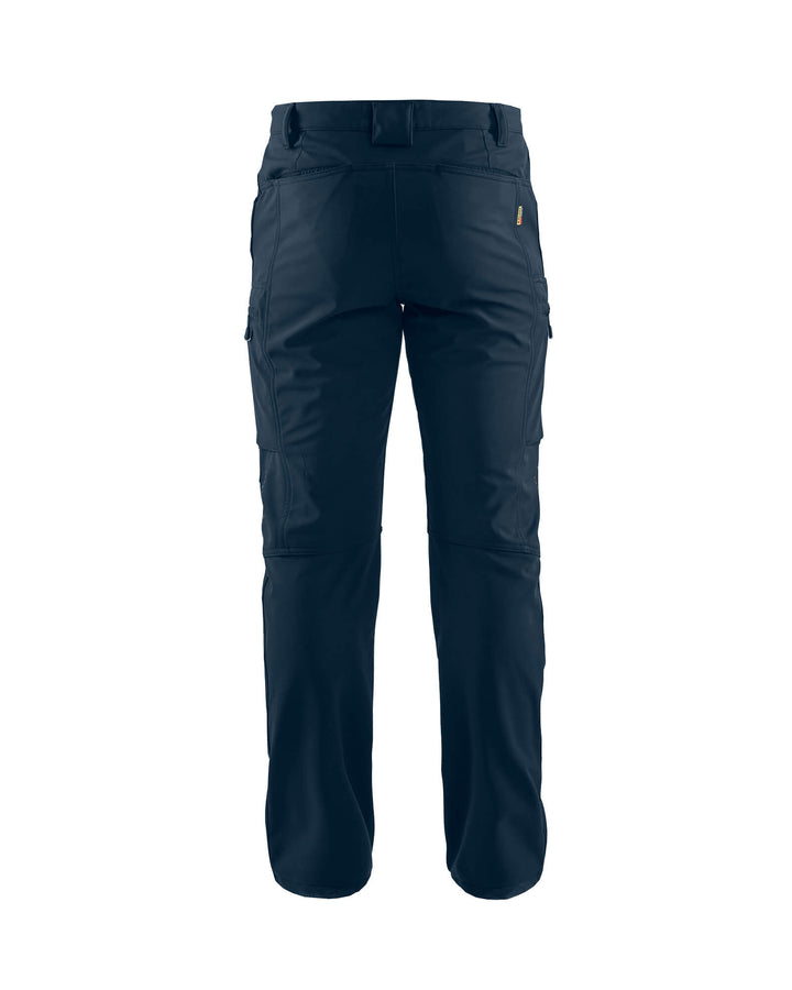 Blaklader 14772513 Winter Softshell Trousers Waterproof Breathable Dark Navy Blue Rear #colour_dark-navy-blue