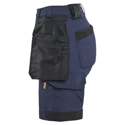 Blaklader 71241645 Womens 4-Way Stretch Craftsman Shorts with Detachable Holster Pockets Dark Navy Blue/Black Left #colour_dark-navy-blue-black
