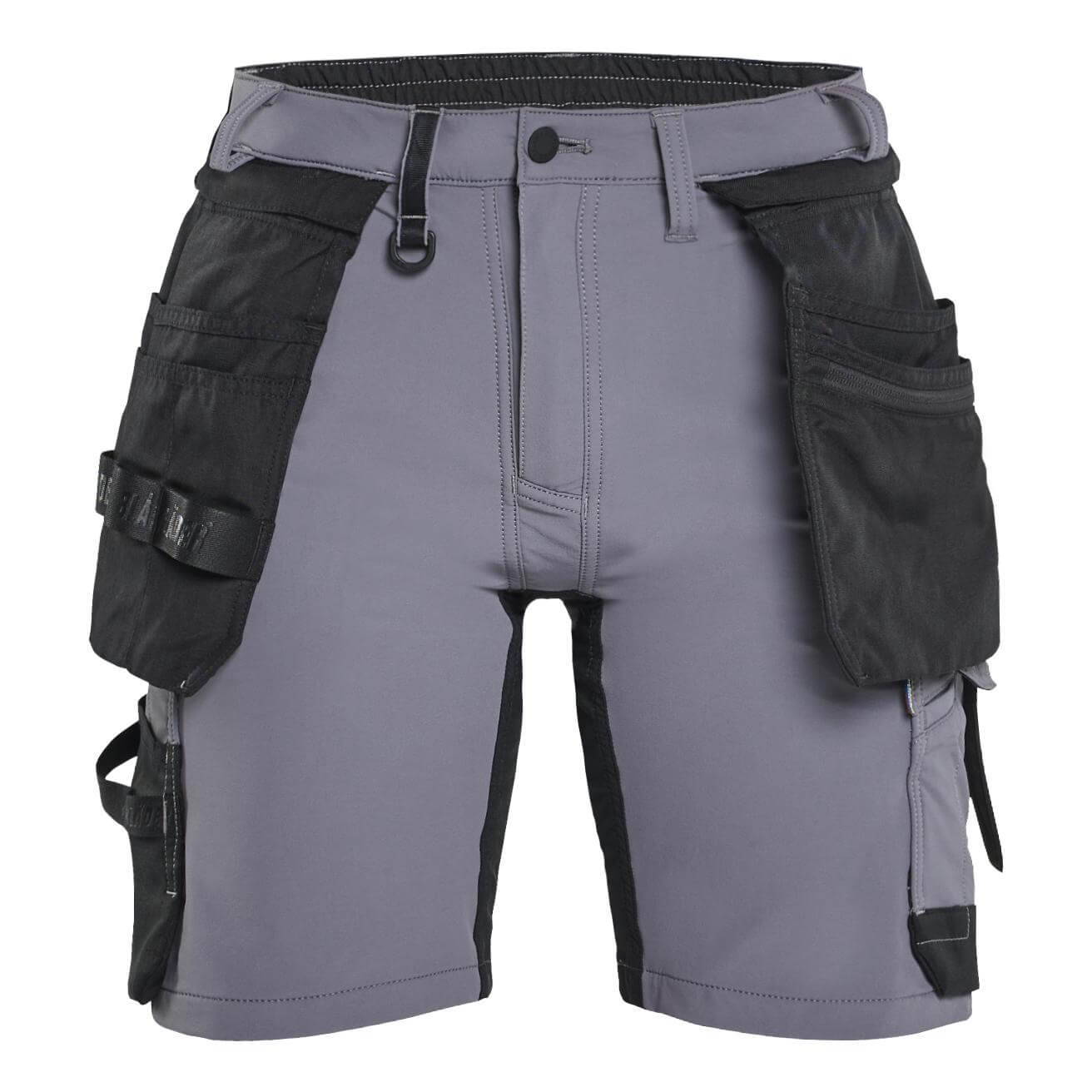 Blaklader 71241645 Womens 4-Way Stretch Craftsman Shorts with Detachable Holster Pockets Mid Grey/Black Main #colour_mid-grey-black