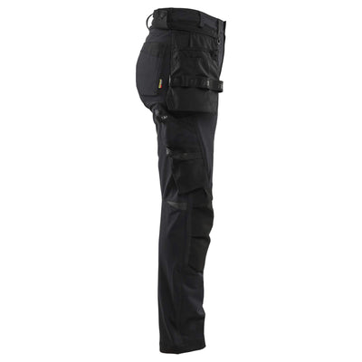 Blaklader 71211645 Womens 4-Way Stretch Craftsman Trousers with Detachable Holster Pockets Black Right #colour_black