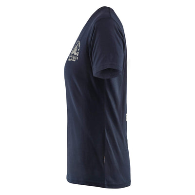 Blaklader 94171042 Womens Cotton T-Shirt Blaklader Beach Club Dark Navy Blue Left #colour_dark-navy-blue