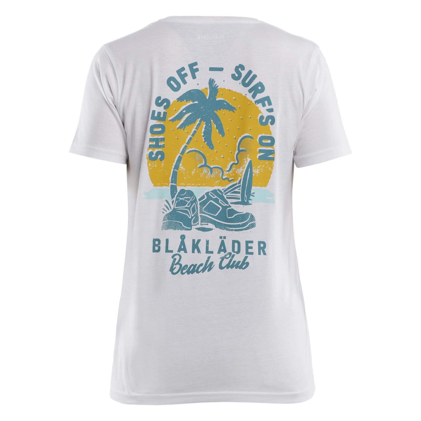 Blaklader 94171042 Womens Cotton T-Shirt Blaklader Beach Club White Rear #colour_white