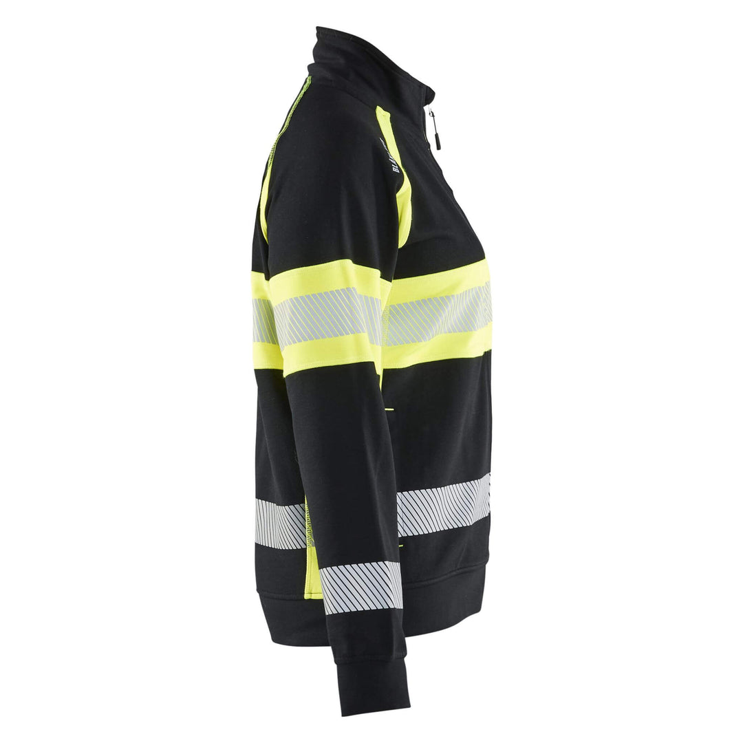 Blaklader 35051158 Womens Hi-Vis Sweatshirt Black/Hi-Vis Yellow Right #colour_black-hi-vis-yellow