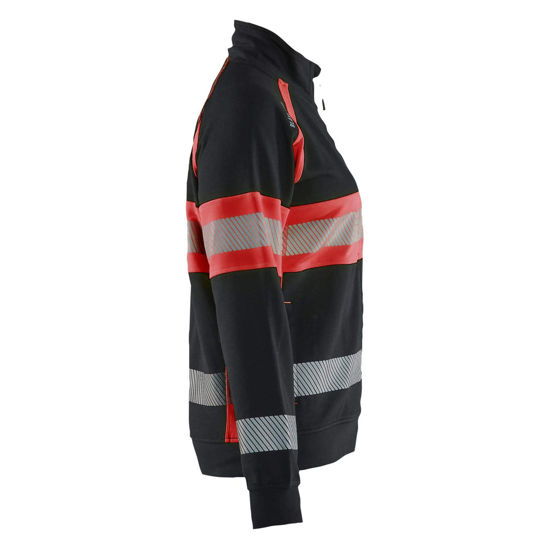 Blaklader 35051158 Womens Hi-Vis Sweatshirt Black/Red Right #colour_black-red