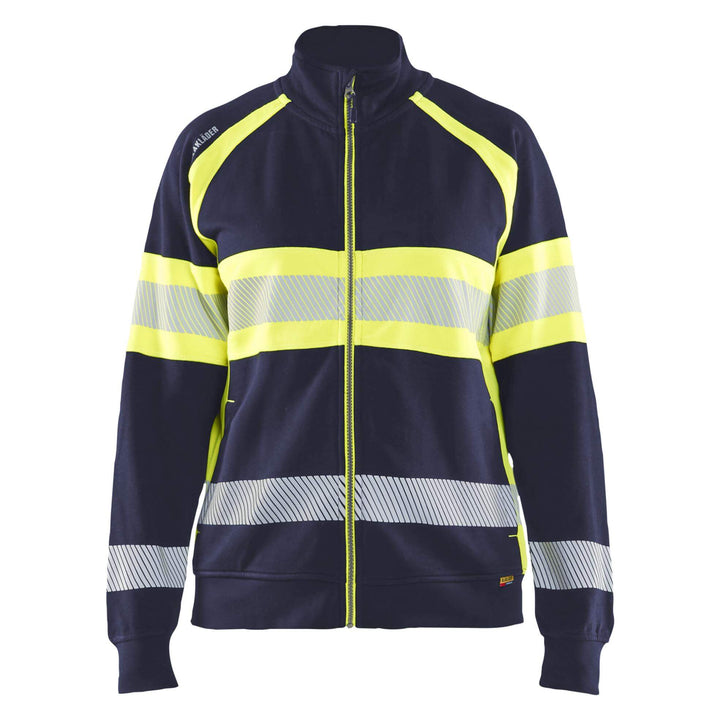 Blaklader 35051158 Womens Hi-Vis Sweatshirt Navy Blue/Hi-Vis Yellow Main #colour_navy-blue-hi-vis-yellow