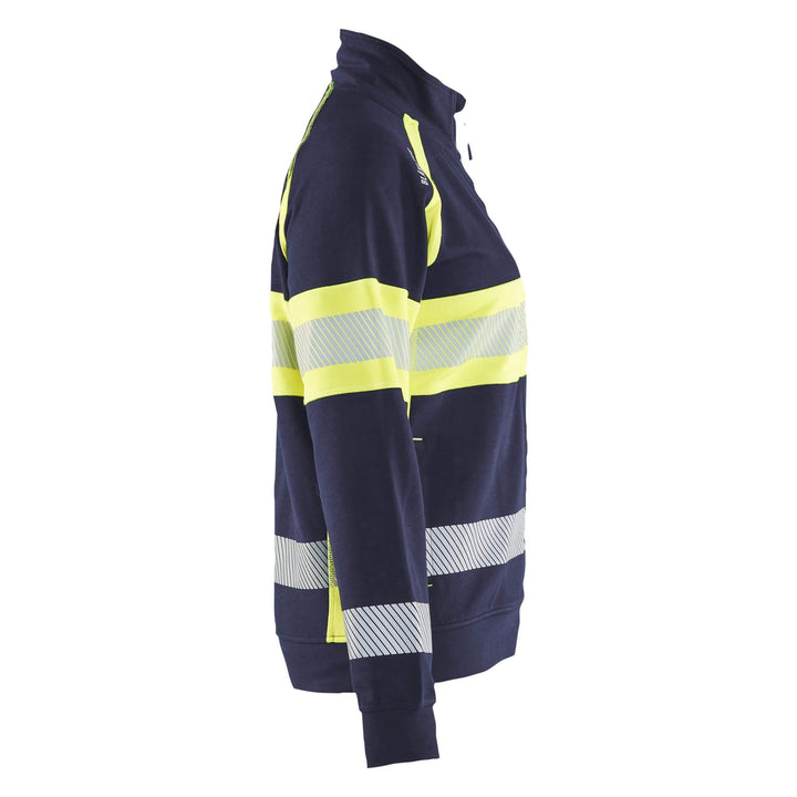 Blaklader 35051158 Womens Hi-Vis Sweatshirt Navy Blue/Hi-Vis Yellow Right #colour_navy-blue-hi-vis-yellow