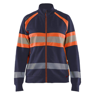 Blaklader 35051158 Womens Hi-Vis Sweatshirt Navy Blue/Orange Main #colour_navy-blue-orange