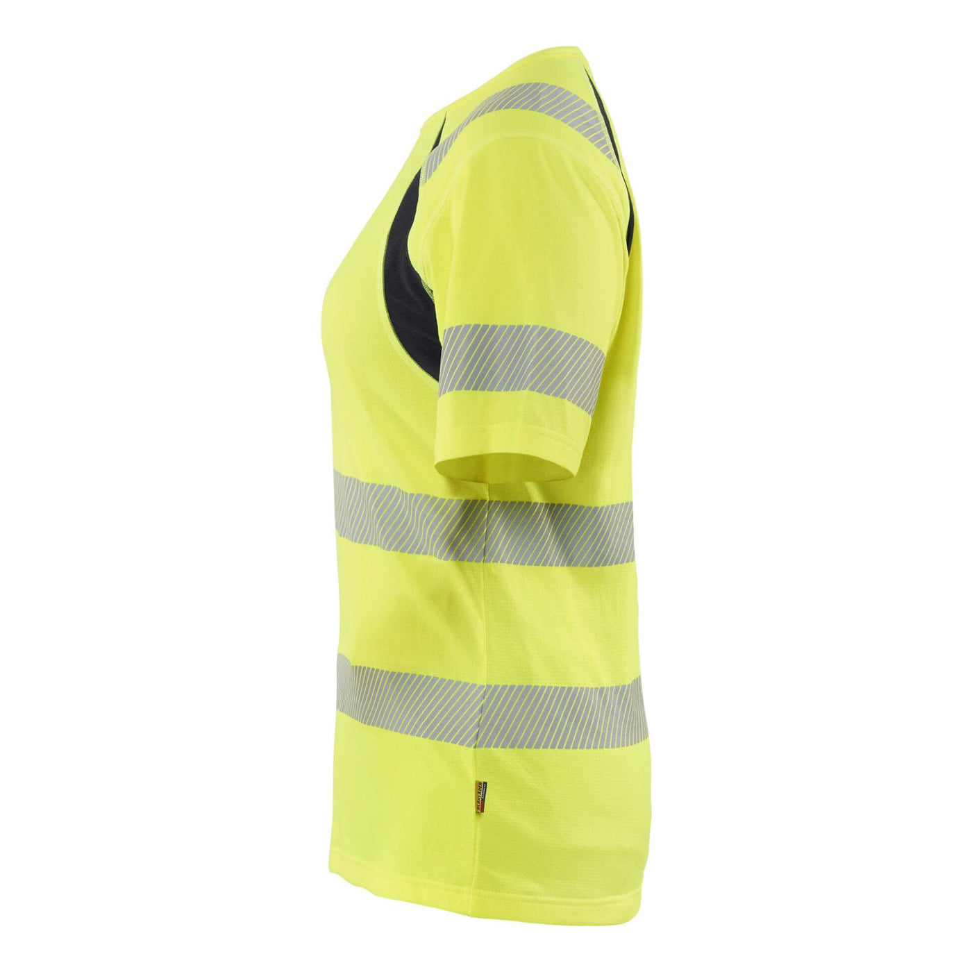 Blaklader 35032537 Womens Hi-Vis T-Shirt Yellow/Black Left #colour_yellow-black