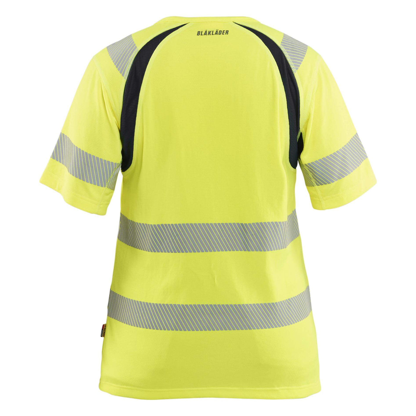 Blaklader 35032537 Womens Hi-Vis T-Shirt Yellow/Black Rear #colour_yellow-black