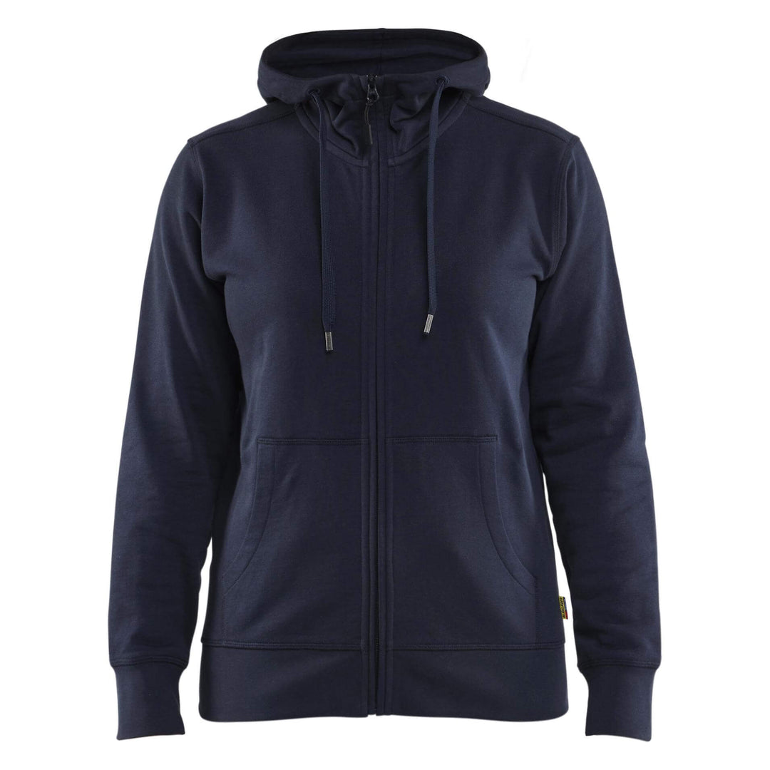 Blaklader 33951158 Womens Hoodie With Zipper and Kangaroo Pocket Dark Navy Blue Main #colour_dark-navy-blue