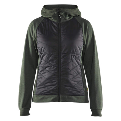 Blaklader 34642533 Womens Hybrid Zip Sweatshirt Jacket Autumn Green/Black Main #colour_autumn-green-black