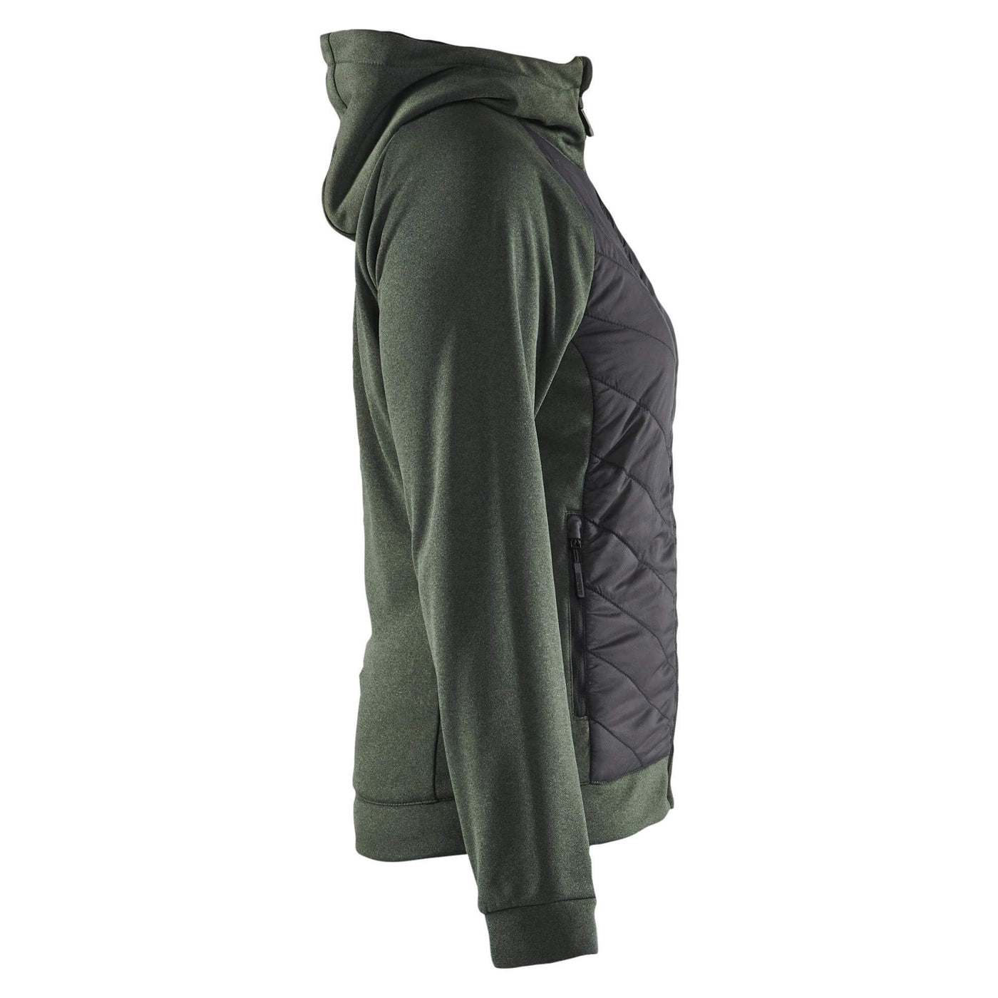 Blaklader 34642533 Womens Hybrid Zip Sweatshirt Jacket Autumn Green/Black Right #colour_autumn-green-black