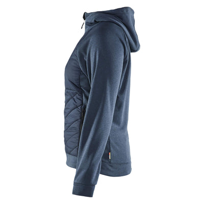 Blaklader 34642533 Womens Hybrid Zip Sweatshirt Jacket Numb Blue/Dark Navy Blue Left #colour_numb-blue-dark-navy-blue