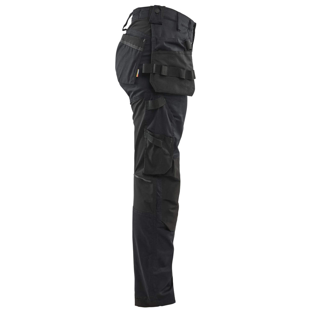 Blaklader 71321832 Womens Lightweight Craftsman Stretch Trousers with Kneepad Pockets Black Right #colour_black