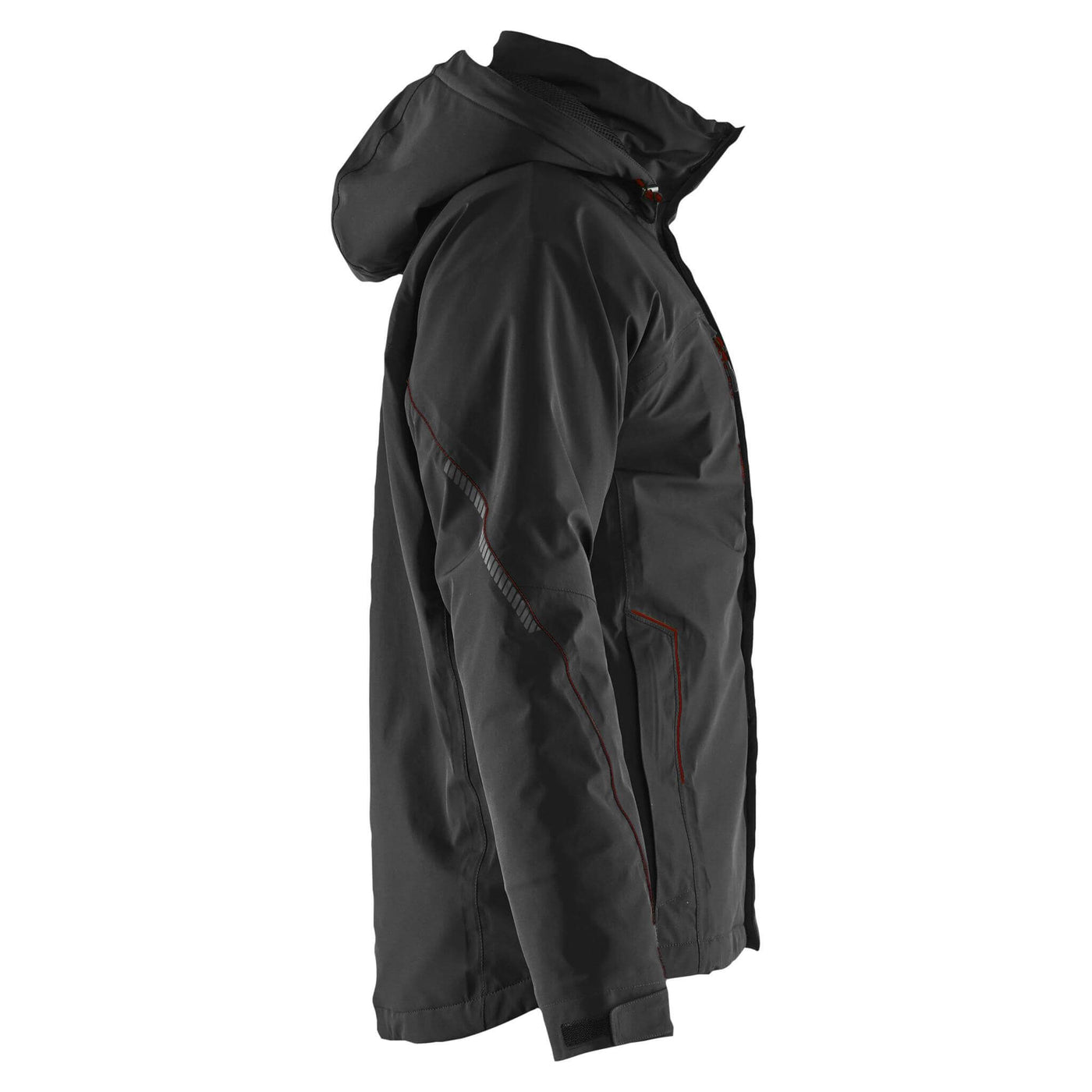 Blaklader 44081917 Womens Lightweight Lined Stretch Winter Jacket Black/Red Right #colour_black-red