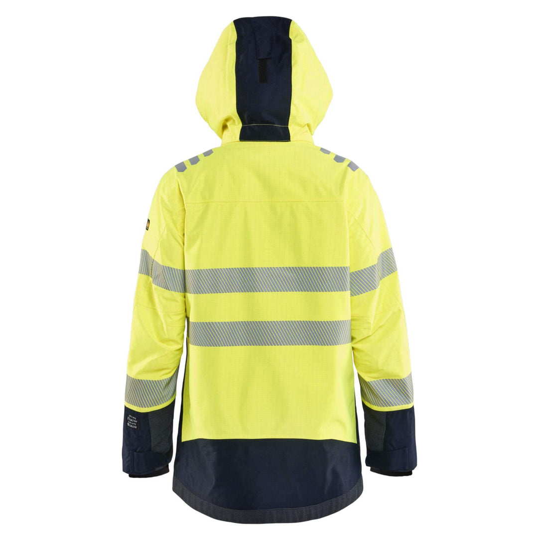 Blaklader 44491532 Womens Multinorm Flame Retardant Waterproof Shell Jacket Yellow/Navy Blue Additional 1 #colour_yellow-navy-blue