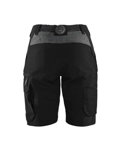 Blaklader 71231645 Womens Service Shorts 4-Way-Stretch Black/Dark Grey Rear #colour_black-dark-grey